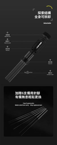 MHW-3BOMBER Lightning WDT Tool 2.0 | Stepless Range Adjustment • Strong Magnetic Base • Ultra-fine 0.4mm Needles