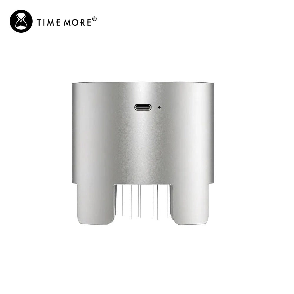 TIMEMORE 泰摩 旋影電動針式布粉器 58mm WDT布粉器 自動布粉 義式咖啡 曜石黑 銀色