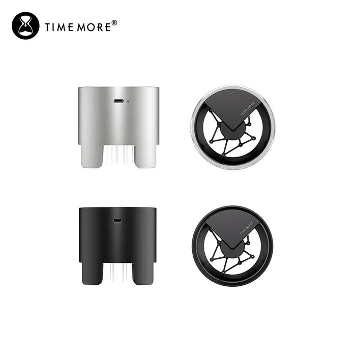 TIMEMORE 泰摩 旋影電動針式布粉器 58mm WDT布粉器 自動布粉 義式咖啡 曜石黑 銀色