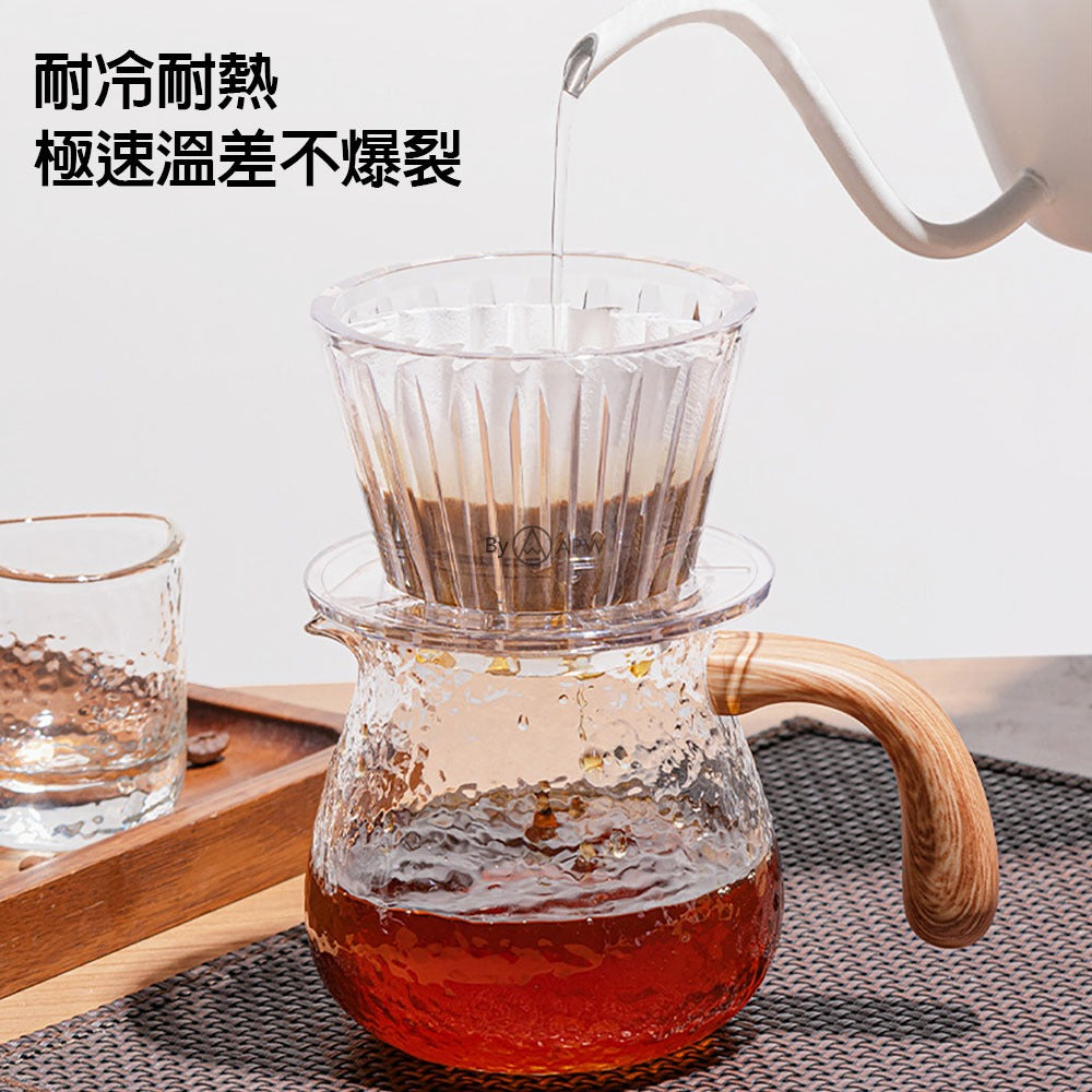 泰摩 Timemore 錘目紋玻璃咖啡分享壺