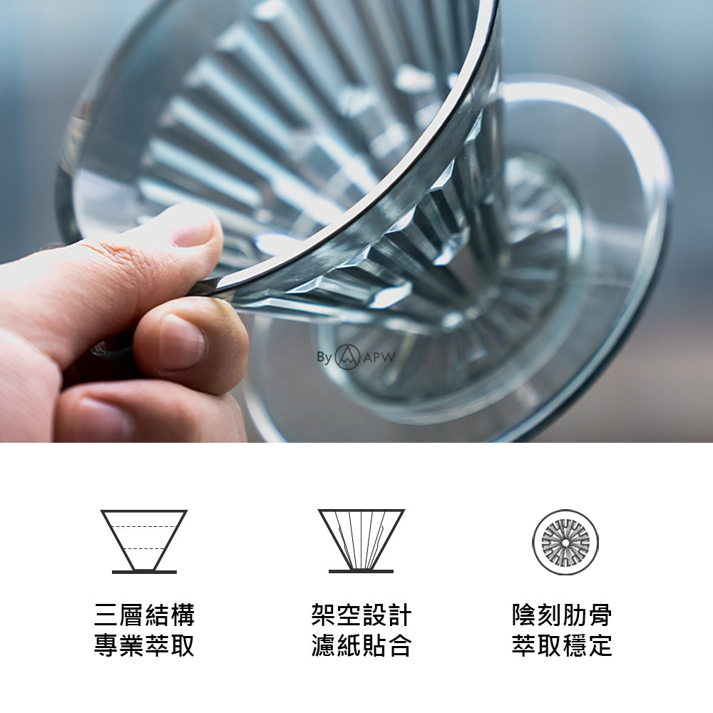 泰摩 Timemore 樹脂冰瞳V型濾杯 黛黑