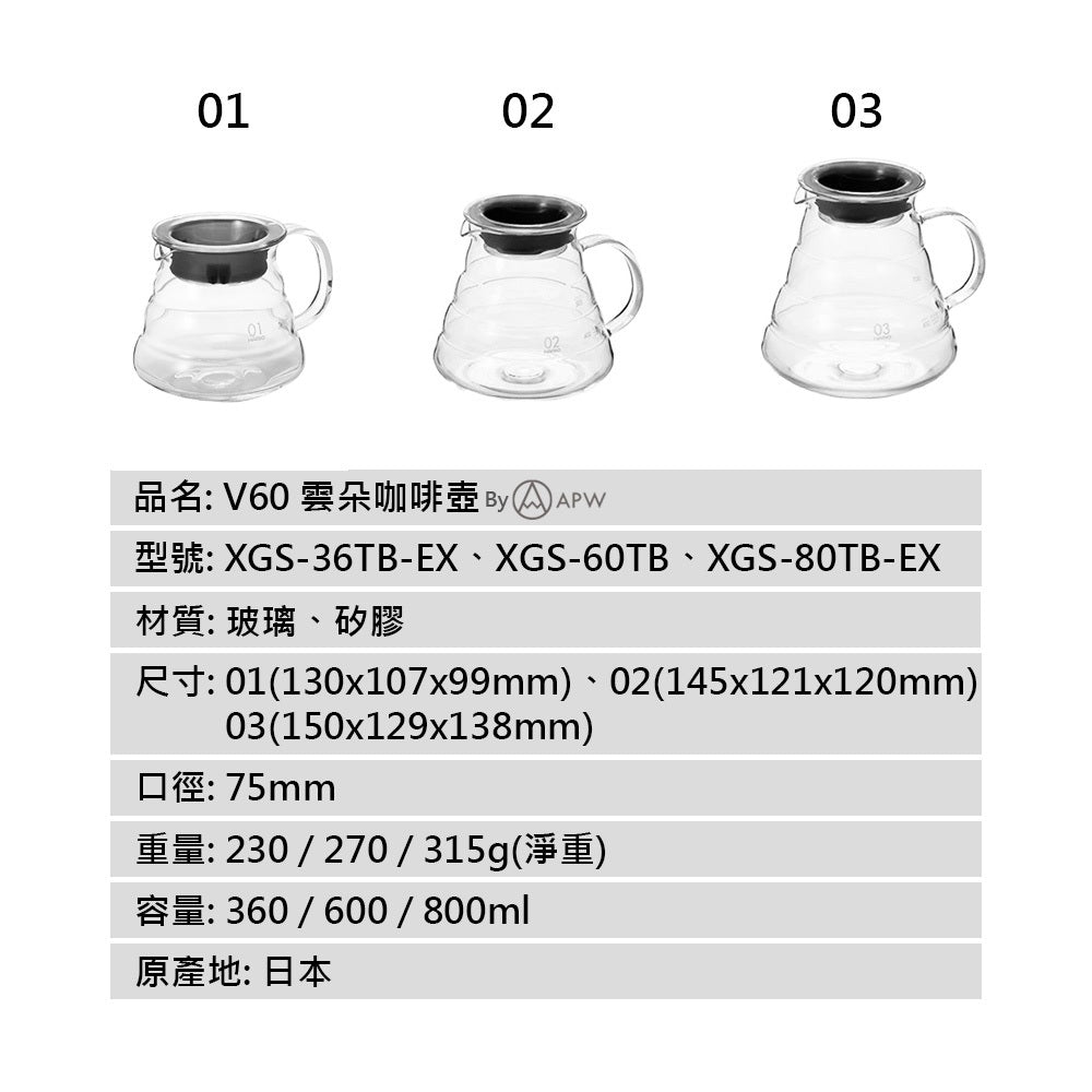 HARIO 雲朵咖啡壺 手沖花茶壺 日本製