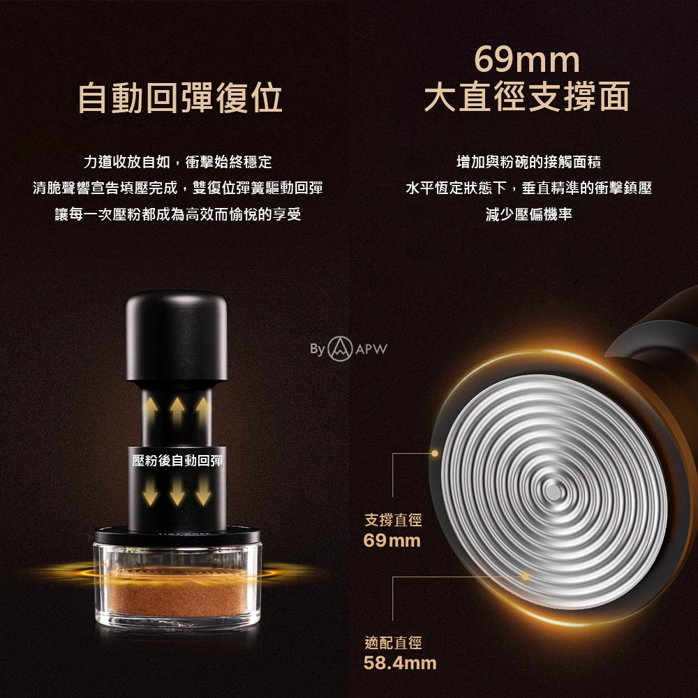 泰摩 Timemore 寸拳衝擊粉錘 58.4mm 省力填壓 精準不偏移 義式咖啡 壓粉器