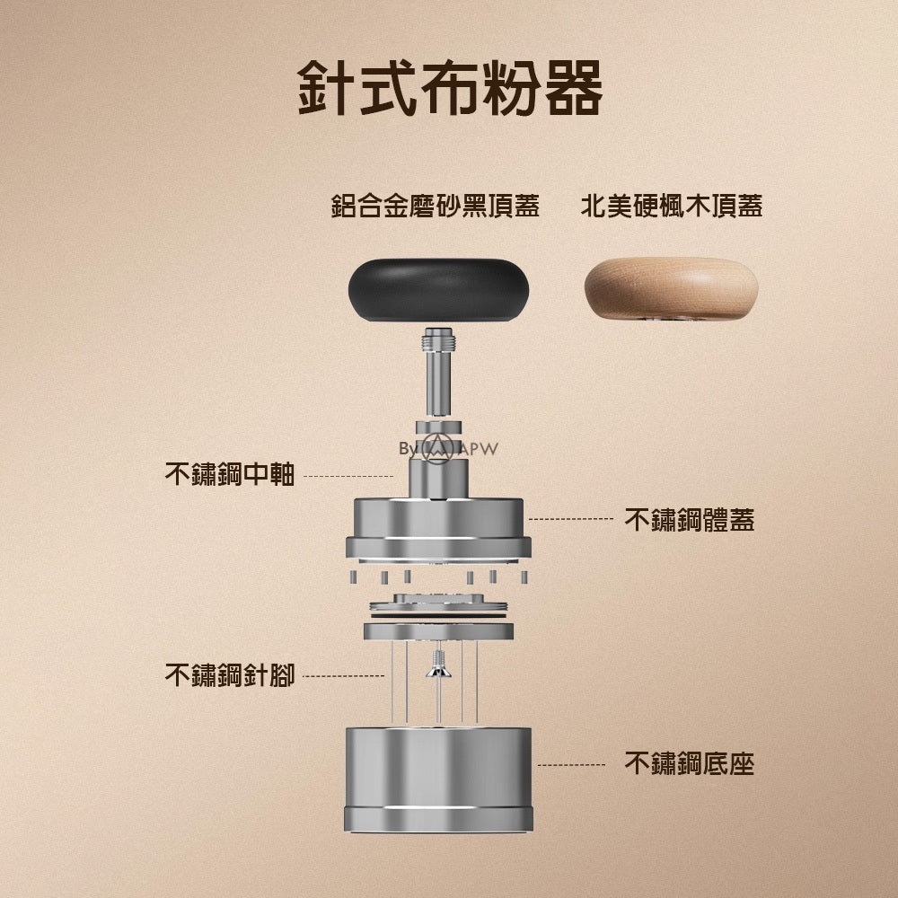 泰摩 Timemore 蘑菇布粉器組 58.4mm 義式咖啡 恆壓粉錘/布粉針 自重力整粉 佈粉神器