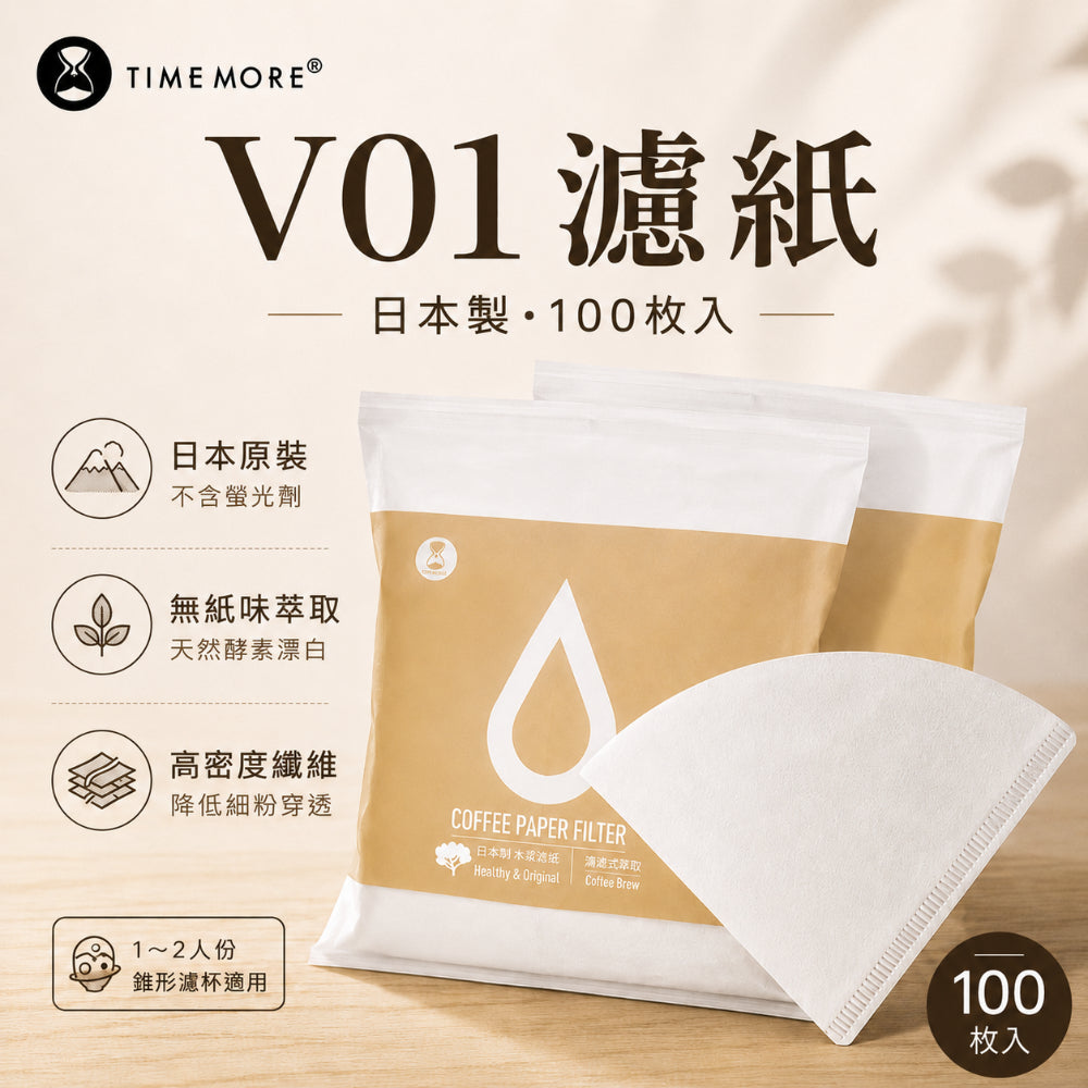 泰摩 Timemore V01 手沖咖啡濾紙 日本製