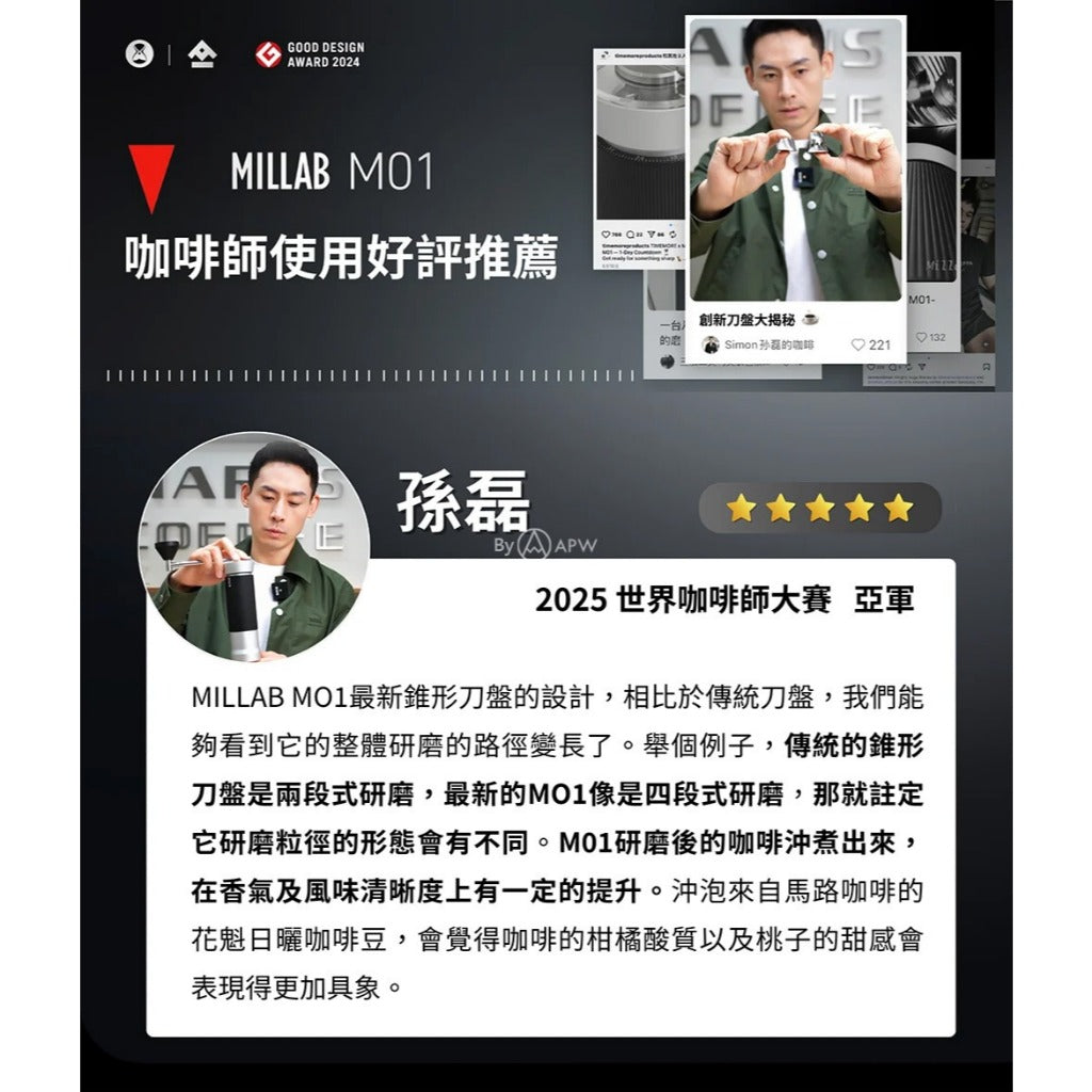 泰摩 Timemore Millab M01 手搖磨豆機