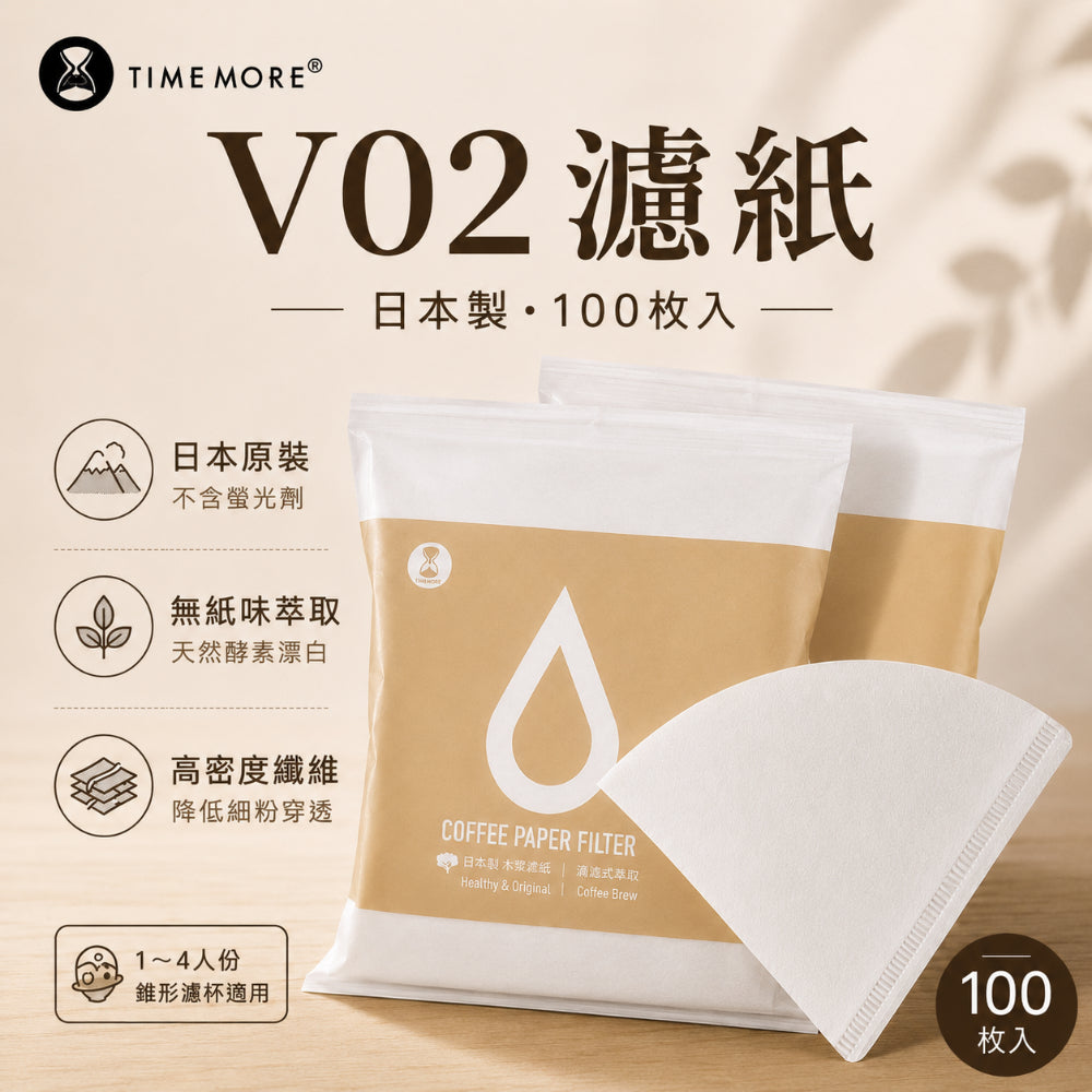 泰摩 Timemore V02 手沖咖啡濾紙 日本製